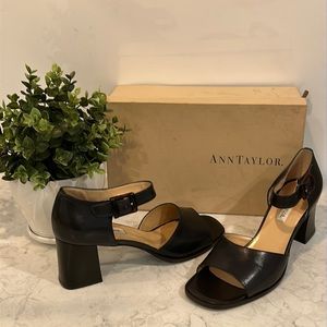 Dark Navy Blue Sandals from Ann Taylor.   -  Size 9.5.  -solid stable wide heel.